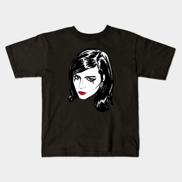 Mia "Red Lips" Mascara Kids T-Shirt by Sigross